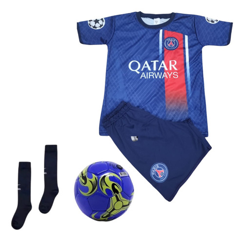 Kit Conjunto Infantil Jogo Futebol Time Europa + Meia + Bola