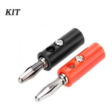 Kit Conector Banana Macho Y Hembra Rojo Negro Con Tornillo