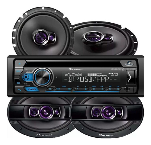 Cd Pioneer Deh-s4280bt Bluetooth Spotify + Kit 04 Falantes