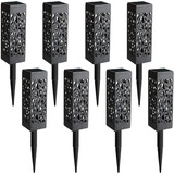 Luz Led Solar 8 Pz Estaca Jardin Iluminacion Figura Camino M