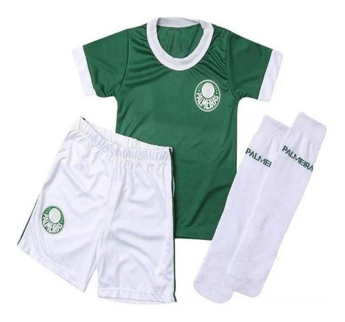 Camiseta + Bermuda+ Meião Palmeiras Masculino Conjunto 