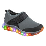 Zapatilla Con Luz Bibi Roller Celebration Gris Kids