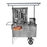 Carrinho De Churrasco Grego Cefaz Inox Com Toldo L19m/t