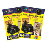 Papel Fotografico A4 180g Glossy Com Brilho C/100 Folhas