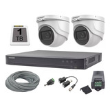 Kit 2 Camaras Hikvision 5 Mpx Dvr 4ch 8mpx Cable Disco 1tb 