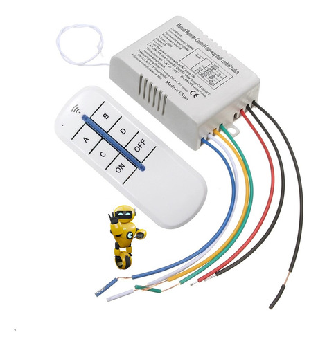 Interruptor 4 Vias Controle Remoto Sem Fio Para 4 Lampadas