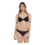 Colaless Mujer Microfibra Lace Negro Corona