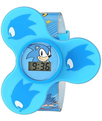 Sonic The Hedgehog Correa De Plástico De Cuarzo, Azul, 15.5