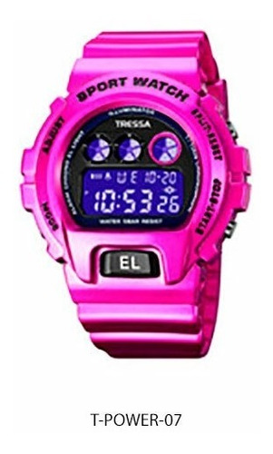 Reloj Tressa Power Violeta Wr50m Luz Crono Casio Centro