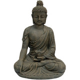 Buda Tibet M Estátua Cimento Old Stone - A: 50cm X L:35cm