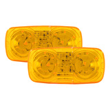 Par De Plafones Laterales 16 Leds Luz Ámbar 12-24v Tunelight