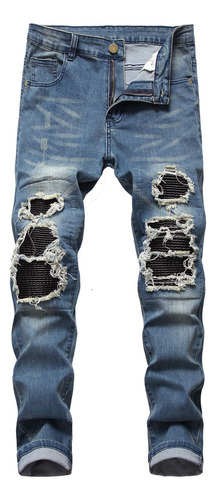 Jeans Chupines Con Efecto Roto Desgastado For Hombre Jea [s]