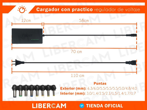 Cargador Universal Notebook Laptop Netbook Hp Toshiba Acer
