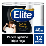 Papel Higiénico Elite Triple Hoja Soft & Strong 12 Un 40 Mt