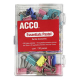 Kit Clips Y Accesorios En Colores Pastel Acco P3198 130 Pzs