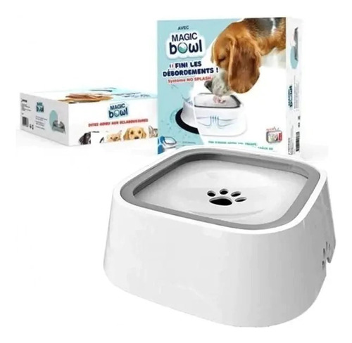 Bebedero Agua Para Perros, Gatos, Antivuelco, Antiderrame Color Blanco