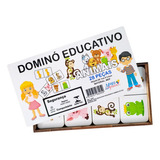 Brinquedo Dominó Educativo Aminais 28pcs Madeira Mdf Mega Impress