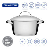 Caçarola Funda Tramontina Allegra Aço Inox Indução 18 Cm