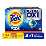 Jabón Detergente Liquido Ultra Oxi Tide  Caja 104 Pods