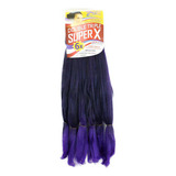 Cabelo Jumbão Hiper Super X Jumbo 400g Box Braid Tranças Cor Preto Com Roxo (t1b/purple)