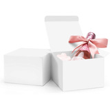 20 Paquete De Cajas De Regalo De Color Blanco 5 X 5 X 3...