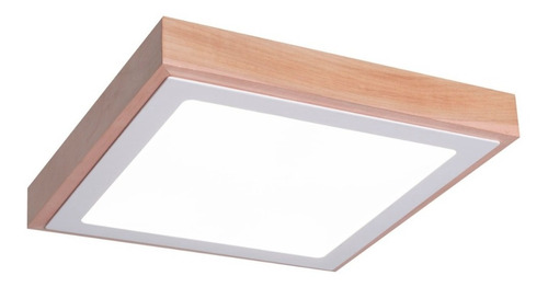 Plafon Madera Deco Led 24w 32x32 Panel Lucciola Vg