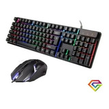 Pack Teclado Y Mouse Gamer  Led Rgb Retroalimentado