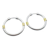 Aros Plata Y Oro 20mm Cubanos Argollas Resistentes Garantia