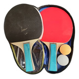 Paletas De Ping Pong Con Estuche Y 2 Pelotas