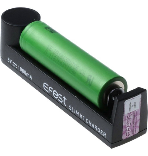 Carregador Efest Slim K1 + Bateria Vtc6 3000mah 18650