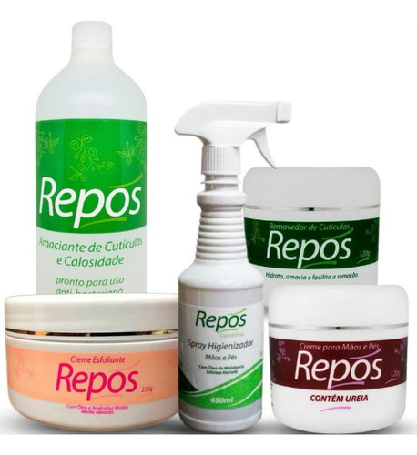 Kit Spa Dos Pés Repós Completo Amaciante De Cuticulas 5 Iten