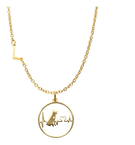Collar Pastor Alemán Ecg Perrito Dije Letras Inicial Acero