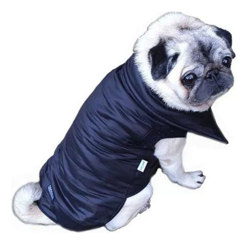 Roupa Cachorro/ Gato Inverno Frio Casaco Nylon Dublado Preto Cor Preto_g