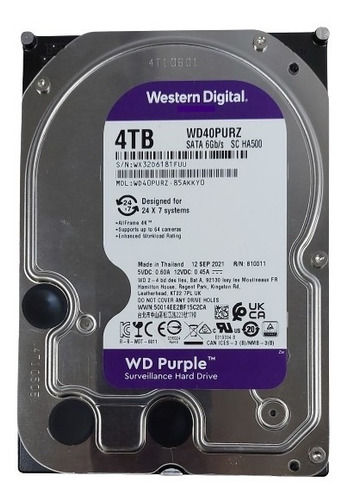 Hd Western Digital Wd Purple 4tb Surveillance Wd40purz 