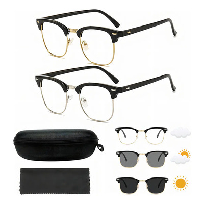 Tigmanerung 2pz Lentes Fotocromática Gafa Con Filtro De Luz Azul Moda Protección Día Noche Hombre y Mujer | MercadoLibre