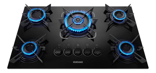 Cooktop Itatiaia Electra 5 Bocas Tripla Chama Mesa De Vidro