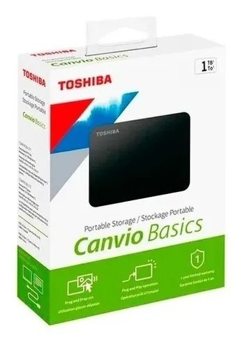 Disco Duro Externo Toshiba Canvio Basics 1 Tera + Estuche