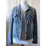 Chaqueta Jeans Con Parches Y Tachas