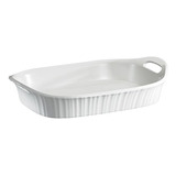 Corningware Francesa Blanca Oblonga Cazuela, 3-quart.