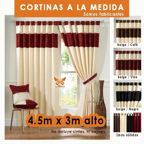 Par De Cortinas Para Ventanal Grande (4.5m Ancho X 3m Alto)