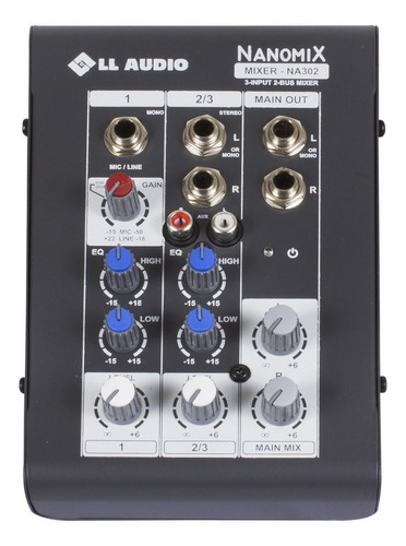 Mesa De Som Mixer Nanomix Ll Audio Na302 3 Canais Bivolt