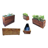 Maceta De Madera Rustica Tipo Jardinera Rectangular 100cm 