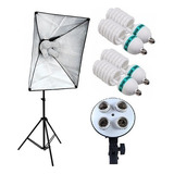  Softbox E27 Quadruplo Tripé 4 Lampadas 220v