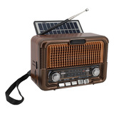 Radio Retro Vintage Qfx R-50 Usb Sd  Bt Recargable Solar