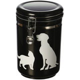 Almacenador Contenedor Alimento Perros Gatos Canister 1,6 Kg Color Negro Cat & Dog