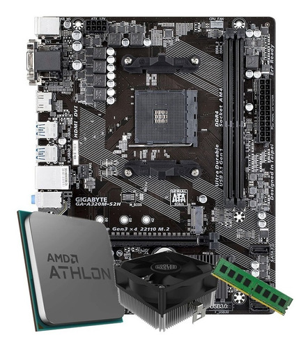 Kit Upgrade, Amd Athlon 3000g + A320m + 8gb Ddr4 3200mhz 