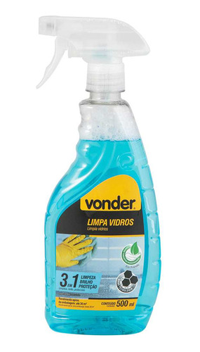 Limpador Para Limpeza Brilho Protecao Vidros 500ml Vonder