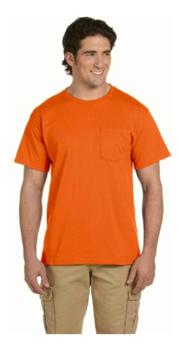 Jerzees Men's Adult Short Sleeve Pocket Tee 3 Pack, Safety