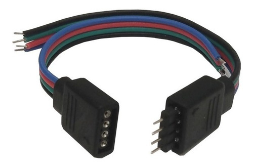 Conector De 4 Pines Cable Macho Y Hembra Tiras Led Rgb X 2u