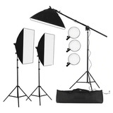 Kit Iluminação Estudio Eros 3 Softbox 2tripés 1girafa Bivolt